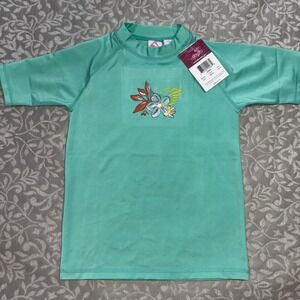 Kanu Surf Rash Guard Swim Shirt Jade Girls 14/16 (A30)